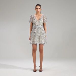 Self-Portrait Sequined Tiered Dress